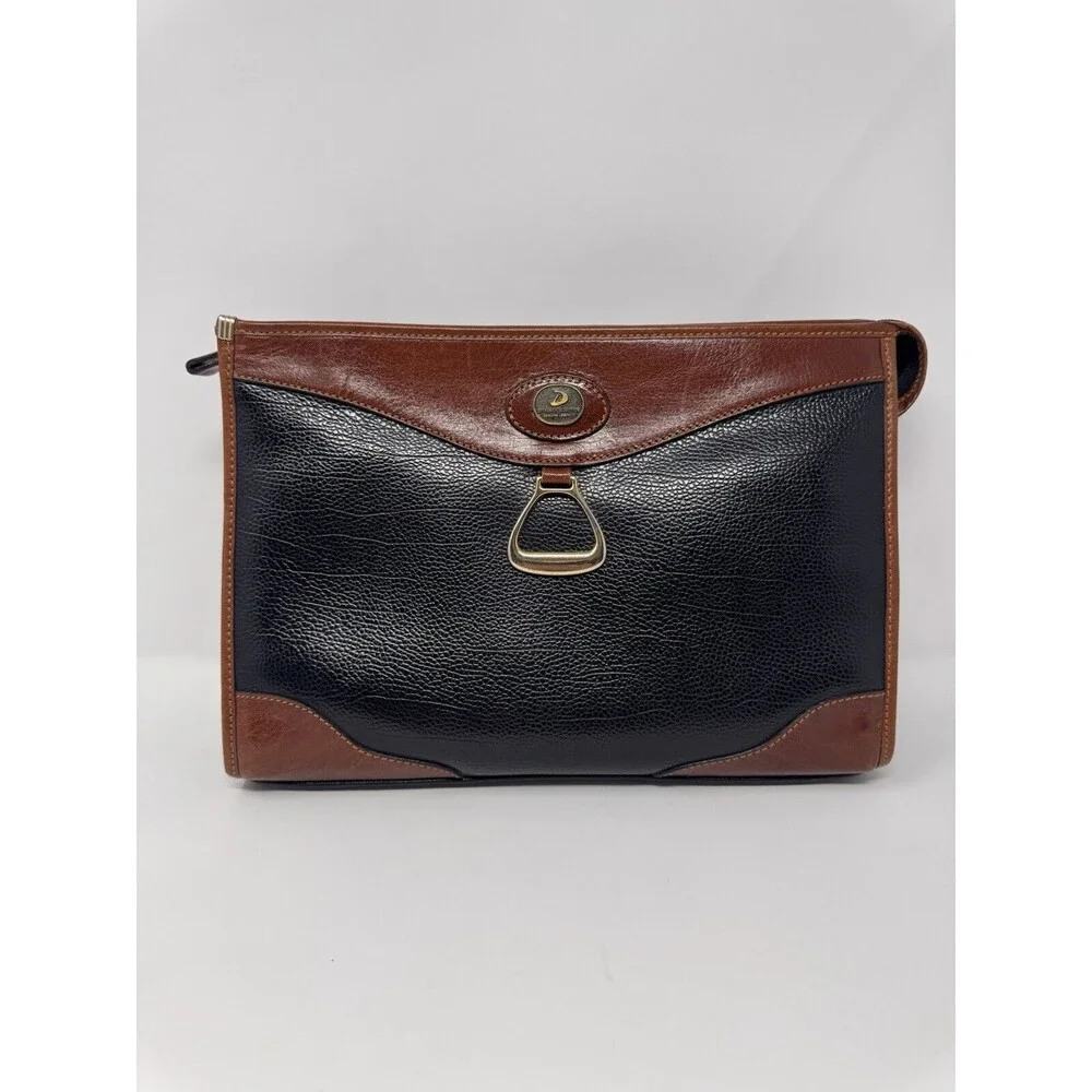 VTG Dickens Leather Clutch Bag 10.75”x7.5”x3. 5” Elegant Timeless Design